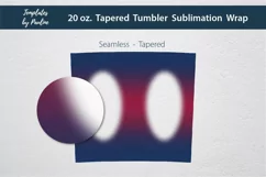 Seamless Blue Red Oval Photo Sublimation Wraps for tapered 20 oz skinny Tumbler