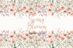 Watercolor Wildflowers Seamless Border - Watercolor Floral Product Image 1