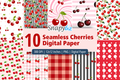 Seamless Cherries Pattern Digital Paper Product Image 1
