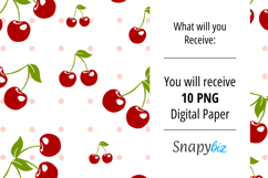 Seamless Cherries Pattern Digital Paper Product Image 5