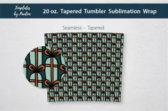 Seamless Christmas Gift Box Sublimation Tumbler Wrap for 20 oz tapered skinny tumbler