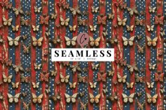Seamless Cottagecore Patriotic Butterfly Pattern Product Image 1