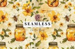 Seamless Cottagecore Honey Bee Pattern Product Image 1