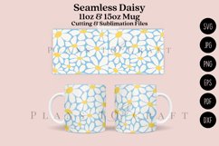 seamless daisy pattern coffee glass wrap svg glass mug svg presized for 11oz and 15oz glass ready to cut and sublimation files