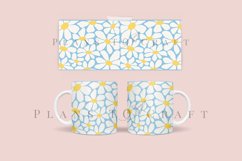 seamless daisy pattern coffee glass wrap svg glass mug svg presized for 11oz and 15oz glass ready to cut and sublimation files