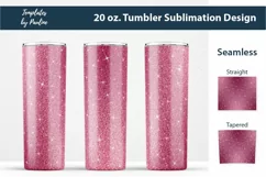 Seamless Deep Pink Glitter Skinny Tumbler for Sublimation Wrap