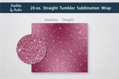 Seamless Deep Pink Glitter Skinny Tumbler for Sublimation Wrap