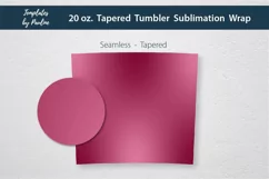 Seamless Deep Pink sublimation Wrap for tapered 20 oz Skinny Tumbler
