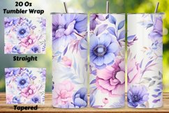 Watercolor Floral Symphony Tumbler Wrap, Seamless PNG Wrap