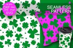 Seamless Background Lucky Shamrock clover backdrop Green art Product Image 1