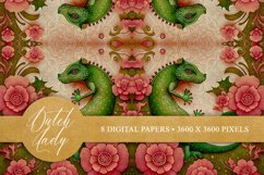 Seamless Dragon &amp; Flower Wallpapers - Seamless Patterns Product Image 2
