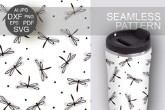 Seamless pattern dragonfly backdrop SVG Background print Product Image 1