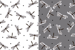 Seamless pattern dragonfly backdrop SVG Background print Product Image 2