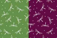 Seamless pattern white dragonfly backdrop SVG Background Product Image 2