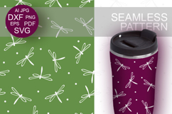 Seamless pattern white dragonfly backdrop SVG Background Product Image 3