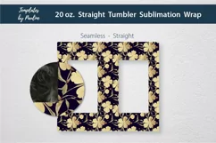 Seamless dry leaves Sublimation Wrap for straight 20 oz Skinny Photo Tumbler