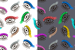 Seamless pattern eyes makeup backdrop Transparent Background Product Image 2