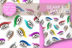 Seamless pattern eyes makeup backdrop Transparent Background Product Image 1
