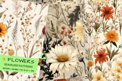 Seamless Floral Pattern, Rustic Wildflower Meadow