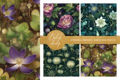 Seamless Mystic Forest Foliage Patterns - Digital Background Product Image 4