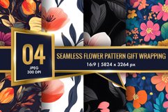 Seamless Flower Pattern Gift Wrapping Digital Paper | Floral Product Image 1