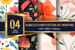 Seamless Flower Pattern Gift Wrapping Digital Paper | Floral Product Image 1