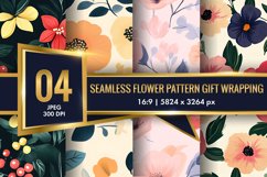 Seamless Flower Pattern Gift Wrapping Digital Paper | Floral Product Image 1