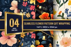 Seamless Flower Pattern Gift Wrapping Digital Paper | Floral Product Image 1