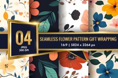 Seamless Flower Pattern Gift Wrapping Digital Paper | Floral Product Image 1