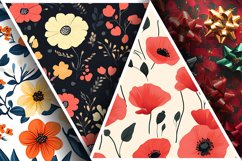 Seamless Flower Pattern Gift Wrapping Digital Paper | Floral Product Image 3
