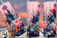Wildflower Watercolor Tumbler Floral Lover Tumbler PNG Product Image 1