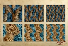 3d tumbler wrap seamless / fur texture tumbler / 3d effect Product Image 3