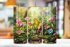 Spring wrap seamless, Garden sleeve art, Blooming landscape wrap, Tumbler design spring, Seamless floral sleeve, Spring landscape art, 3D bloom tumbler, Bright floral landscape, Tumbler spring scene, Landscape design sleeve, Vibrant wrap floral, Seamless 