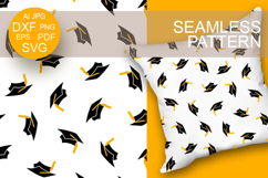 Seamless pattern Graduation cap backdrop Graduate Background Product Image 1