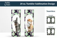 Seamless Green Leaf Sublimation Wraps for 20 oz Skinny Photo Tumbler