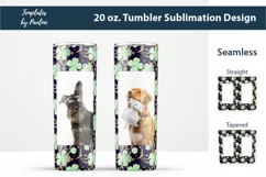 Seamless Green Leaf Sublimation Wraps for 20 oz Skinny Photo Tumbler