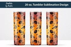 Seamless Pumpkin Sublimation Tumbler Design for 20 oz skinny tumbler