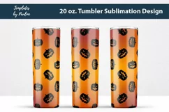 Seamless Halloween Pumpkin Sublimation Design for 20 oz skinny tumbler