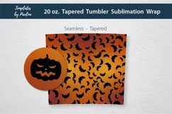 Seamless Halloween Pumpkin Sublimation Wrap for 20 oz tapered skinny tumbler