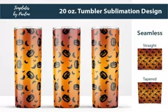 Seamless Pumpkin Sublimation Tumbler Wrap for 20 oz skinny tumbler