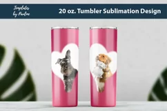 Seamless Hearts Sublimation Photo Design for 20 oz skinny tumbler