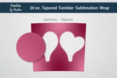 Seamless Hearts Sublimation Photo Wrap for 20 oz tapered skinny tumbler