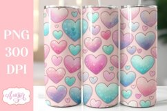 Seamless hearts tumbler wrap PNG sublimation Valentine&#039;s day Product Image 1