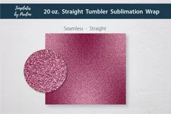Seamless Magenta Glitter Sublimation Wrap for straight 20 oz Skinny Tumbler