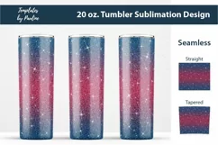 Seamless Navy Red Sparkle Glitter Sublimation Design for 20 oz Skinny Tumbler
