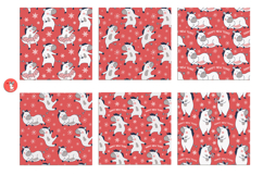 Seamless New Year&#039;s patterns. Horses Product Image 2
