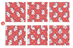 Seamless New Year&#039;s patterns. Horses Product Image 3