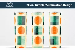 Seamless Orange Green Retro Sublimation design for 20 oz skinny Tumbler
