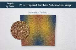 Seamless Orange Navy Blue Glitter Sublimation Tumbler Wrap for 20 oz tapered skinny tumbler