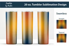  Seamless Orange Navy Blue Ombre Sublimation Tumbler Wraps for 20 oz skinny tumbler